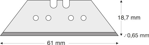 Lutz Trapezklinge groß TGL65-PB, 61 mm