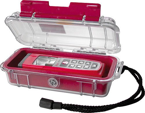 Peli MicroCase 1030, red bottom, transparent lid