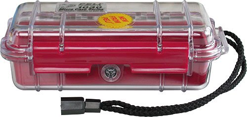 Peli MicroCase 1030, red bottom, transparent lid