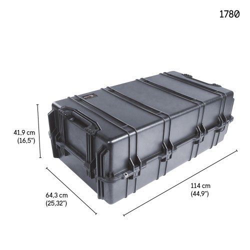 Peli Case 1780 mit Schaumstoff, schwarz
