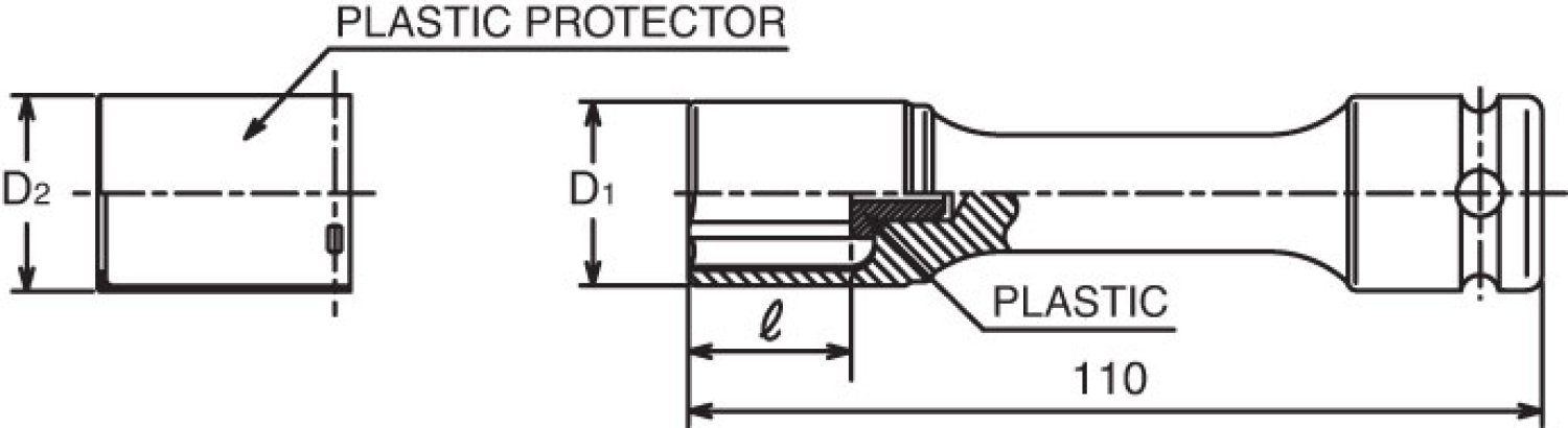 Koken Impact-socket wrench 14145PM-110 19 mm