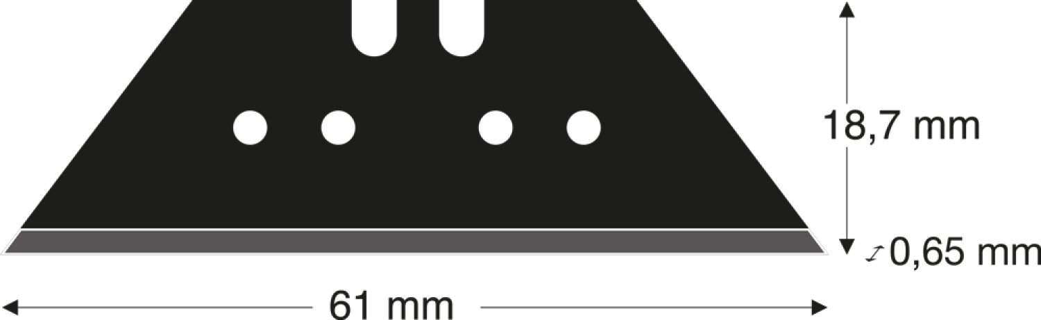 Lutz trapezoidal blade gr TGL65-FB, 60mm Black