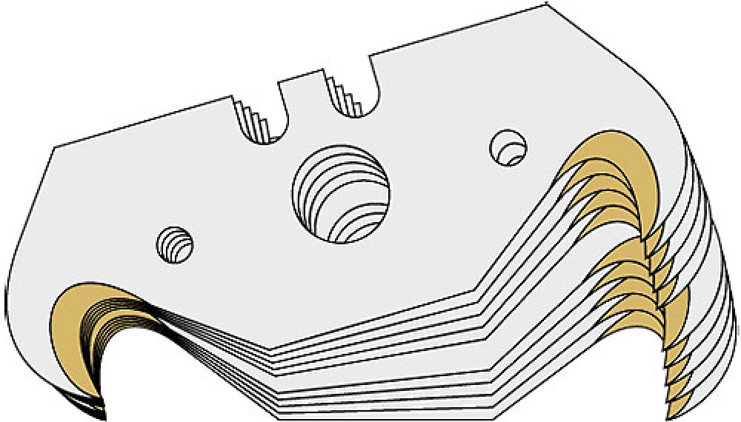 Lutz hook blade HL65-PB, with center hole