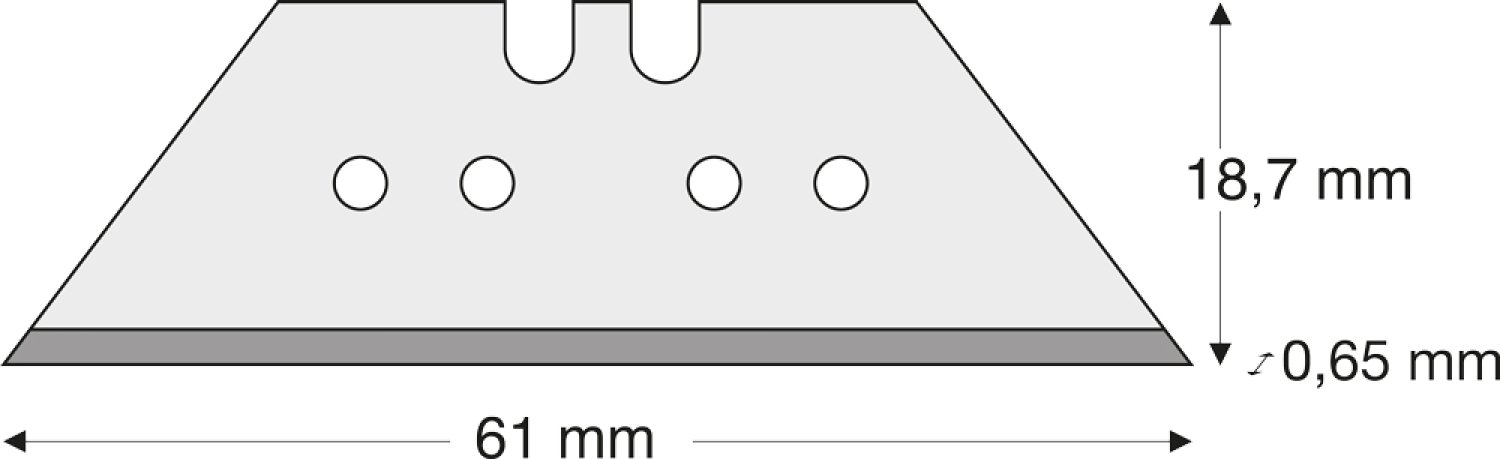 Lutz Trapezklinge groß TGL65-PB, 61 mm