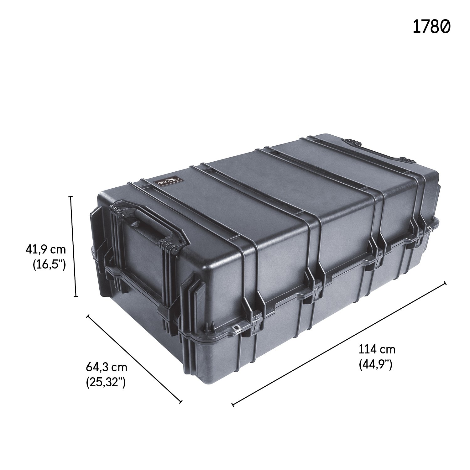 Peli Case 1780 mit Schaumstoff, schwarz