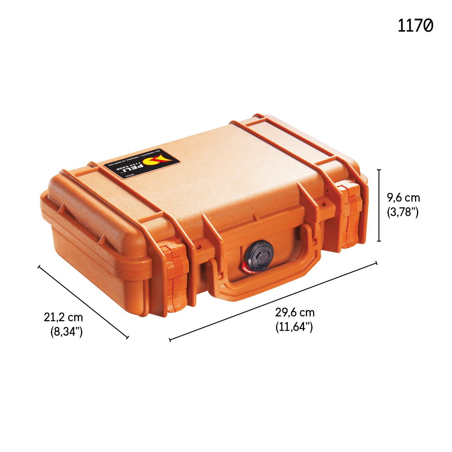 Peli Case 1170 mit Schaumstoff, orange